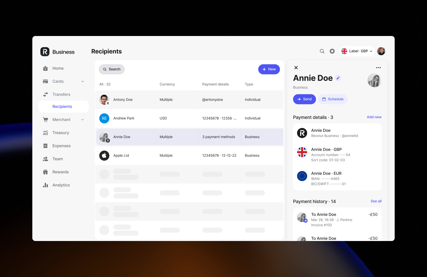 screenshot of Revolut Business